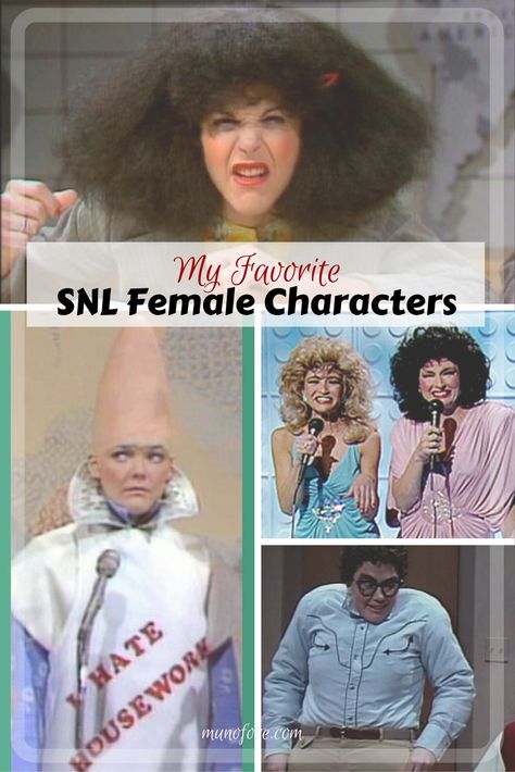 #FridayFrivolity - Favorite Female SNL Characters - Old school Saturday Night Live Characters, Rosanne Roseannadana, Pryaat Conehead, The Sweeney Sisters Snl Halloween, Snl Characters, Night Live, Saturday Night Live, Women Humor, Snl, Saturday Night, Costumes For Women, Old School