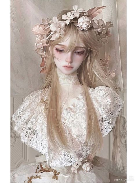 Blonde Bjd Doll, Bjd Dolls Aesthetic, Doll Poses Reference, Doll Oc, Doll Aesthetic, Fantasy Art Dolls, Halloween Hair, Anime Hair, Hair Reference