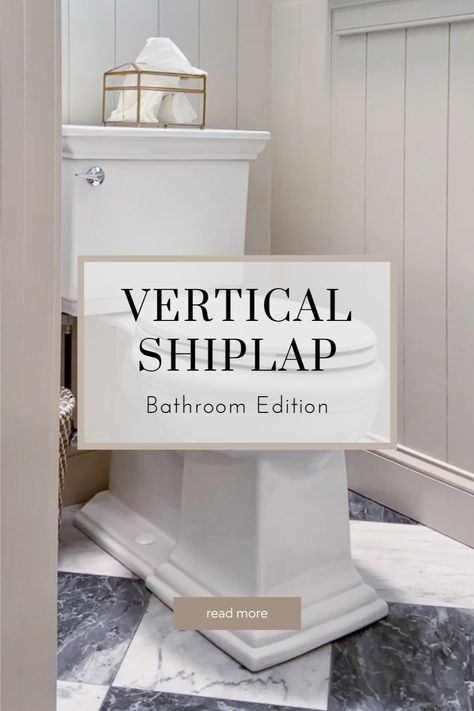 Shiplap Wall Behind Toilet, Shiplap Bathroom Coastal, Shiplap Washroom, Shiplap Vertical Bathroom, Vertical Shiplap And Subway Tile Bathroom, Shiplap Bathroom Color Ideas, Ship Lapped Walls Bathroom, Shiplap Wall In Bathroom, Small Bathrooms With Shiplap