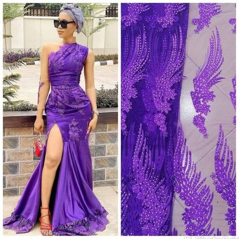 Purple Lace Gown Styles Aso Ebi, Purple Aso Ebi, Onion Purple Lace Asoebi Styles, Aso Ebi Lace Styles 2022 Long Gown, African Formal Dress, Sequence Gown Styles In Nigeria 2021, Nigerian Wedding Dresses Traditional, Nigerian Dress Styles, Nigerian Wedding Dress