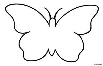 Butterfly: Black  White Outline/Shadow Puppet Template Puppet Template, Easy Butterfly Drawing, Butterfly Black And White, Animal Outline, Butterfly Outline, Animal Templates, Outline Images, Simple Butterfly, Heart Diy