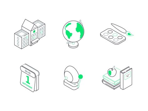 School isometric icons by Boyko on Dribbble Geometry Lessons, Line Illustrations, Building Icon, School Cartoon, Isometric Illustration, Isometric Design, Character Collection, Line Illustration, Flat Illustration