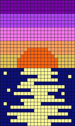 Easy Pixel Art Crochet, Book Pixel Art, Pixel Art Facil, Pixel Art Pattern Design, Pixel Art Simple, Graph Art, Modele Pixel Art, Sunset Gradient, Graph Paper Designs