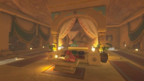 Wild Room Decor, Botw Riju, Botw Landscapes, Zelda Scenery, Zelda Landscape, Gerudo Town, Kakariko Village, Plum Trees, Pagoda Lanterns