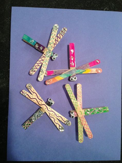 popsicle stick dragonfly craft | Crafts and Worksheets for Preschool,Toddler and Kindergarten Dragon Fly Craft, Popsicle Crafts, Brownie Girl Scouts, Scouts Crafts, Stick Art, Popsicle Stick Crafts, Daycare Crafts, Camping Crafts, Childrens Crafts