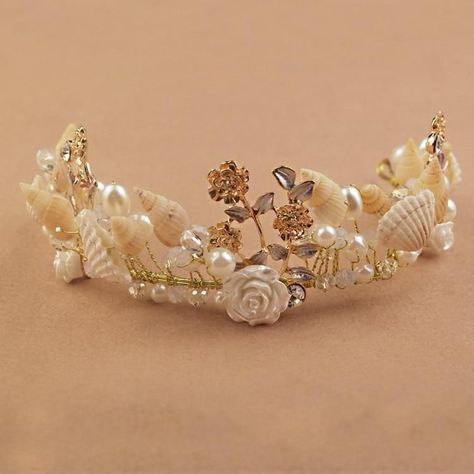 Seashell Tiara, Seashell Headband, Shell Crown, Beach Wedding Hair Accessories, Shell Crowns, Seashell Crown, Bridal Crown Tiara, Mermaid Headband, Headband Pearl