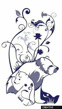 Mothers are always protective #protect #love #endlesslove Bear Cub Tattoo, Baby Bear Tattoo, Cub Tattoo, Mother Son Tattoos, Cubs Tattoo, Bear Watercolor, Deer Tattoo, Bear Tattoos, Theme Tattoo