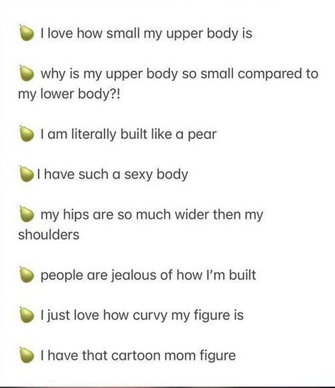 Pear Body Affs, Affirmation For Perfect Body Shape, Body Affirmations, Manifesting Positivity, Affirmation Board, Social Life Hacks, Pear Body, Pear Body Shape, Babe Quotes