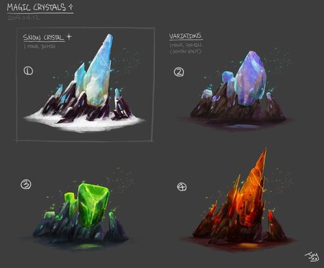 Crystal Concept Art, Magic Crystals, Isometric Map, Crystal Texture, Crystal Drawing, Magic Crystal, Concept Art Tutorial, Hand Painted Textures, Pixel Art Design