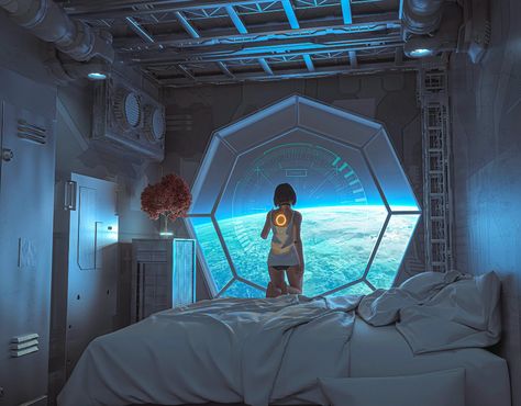 Darius Puia BakaArts Spaceship Room, Futuristic Spaceship, Cyberpunk Concept Art, New Live Wallpaper, Whatsapp Wallpapers Hd, Futuristic Art, The Empire Strikes Back, Bedroom Colors, Live Wallpapers