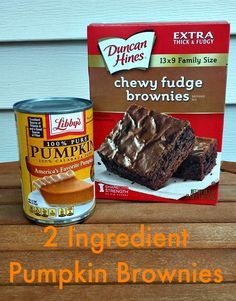 These 2 Ingredient Pumpkin Brownies are a quick and easy low Weight Watchers points plus dessert! They are fudge like in consistency! Weight Watchers Points Plus, Weight Watchers Dessert Recipes, Pumpkin Brownies, Weight Watchers Recipes Desserts, Weight Watchers Recipes, Ww Desserts, Weight Watchers Desserts, Think Food, 2 Ingredient