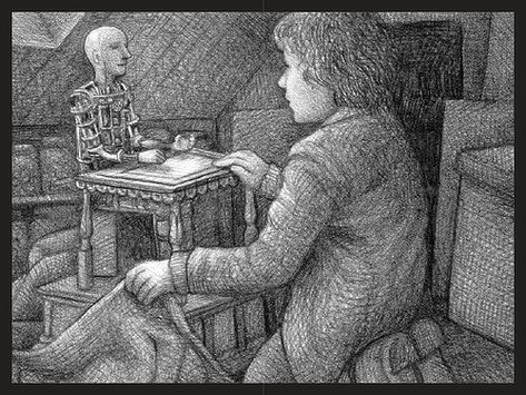 I had an automaton that I used to work on with my dad. The automaton eventually leads to the discovery that Georges was a famous filmmaker and is a massive contributor to the story. Since I did not have any friends before those he met in the story, the automaton was extremely important to me and was the only remaining connection I had to my dad. The Invention Of Hugo Cabret, Brian Selznick, Hugo Cabret, George Melies, Monastic Life, The Marvels, Books You Should Read, Magical Book, Very Scary