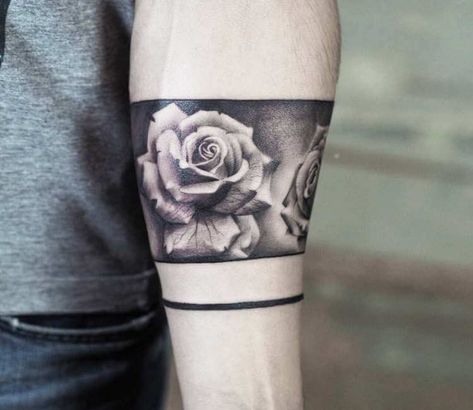 Tattoo photo - Rose tattoo by Jefree Naderali Rose Armband Tattoo, Band Tattoos For Men, Tattoo Band, Realistic Rose Tattoo, Cuff Tattoo, Rose Flower Tattoos, Rose Tattoo Sleeve, Band Tattoos, Rose Tattoos For Women