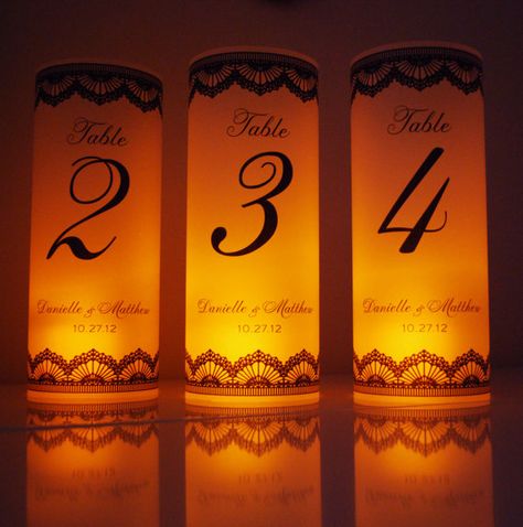 luminary table number Candle Table Numbers, Dr Wedding, Wedding Luminaries, Printed Vellum, Candle Designs, Pensacola Wedding, Capital Campaign, Candle Luminaries, Number Candle