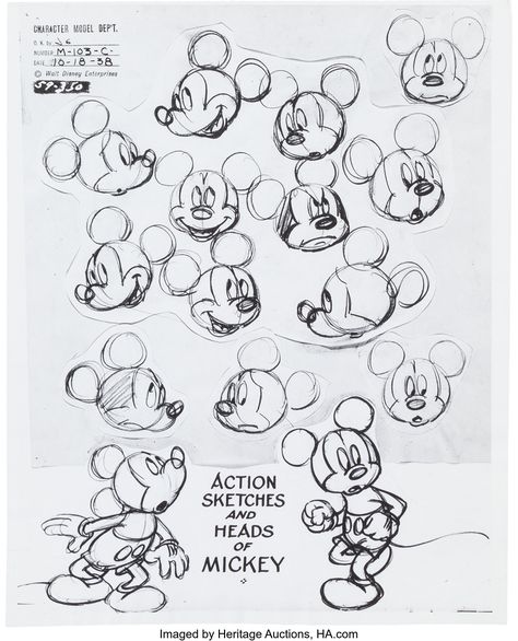 Mickey Mouse and Donald Duck Model Sheet Group of 9 (Walt | Lot #12171 | Heritage Auctions Drawing Disney Characters, Walt Disney Paris, Mickey Mouse Sketch, Drawing Disney, Mouse Sketch, Cartoon Drawings Disney, Cartoon Style Drawing, Mickey Mouse Art, Character Model Sheet