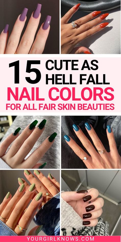 Get ready to slay this fall with these 15 droll-worthy nail colors perfectly suited for pale skin! From deep burgundy to muted neutrals, these shades will make your nails stand out. Don't miss out on the trendiest and most flattering colors for the season. Nail Two Colors, Colors For Pale Skin, Nail Colors For Pale Skin, Neutral Nail Color, Trends Nails, Fun Nail Colors, Nail Color Trends, Fall Nail Trends, Cool Skin Tone