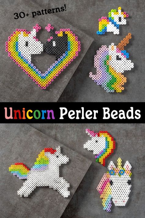 Get over 30 patterns for unicorn perler beads! If you love these magical animals, you’ll appreciate these unique ideas for kids or adults. Unicorn Melty Beads, Unicorn Beads Pattern, Unicorn Perler Beads, Perler Bead Picture Frames, Unicorn Perler Bead Pattern, Rainbow Perler Bead Patterns, Adult Perler Bead Patterns, Fuse Beads Ideas, Melt Beads