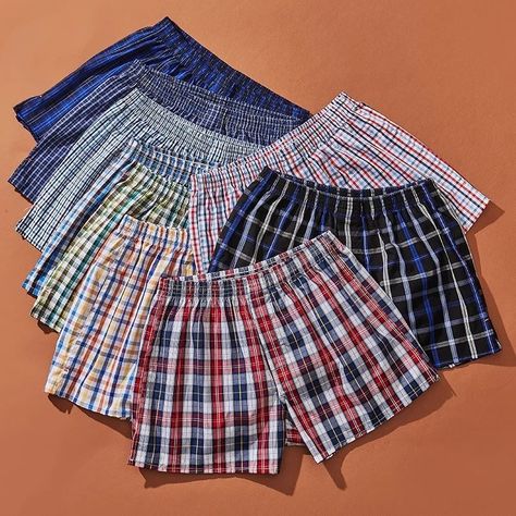 Plaid Boxers, Boxers Shorts, Boxer Pants, Cotton Boxer Shorts, Men Boxers, Pants Casual, Boxer Shorts, Classic Man, Casual Pants