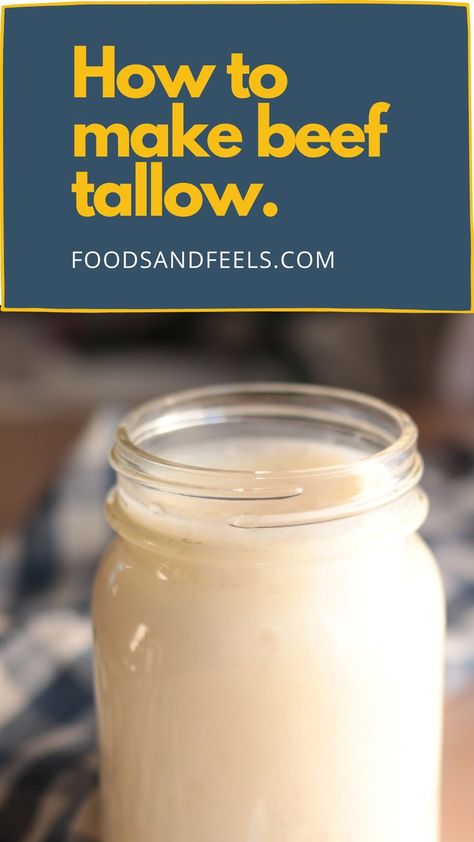 Cream colored tallow in a mason jar Make Beef Tallow, Render Tallow, Tallow Recipe, Rendering Lard, Suet Recipe, Cow Meat, Bird Suet, How To Render, Beef Tallow