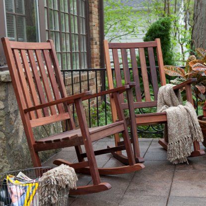 Belham Living Richmond Rocking Chairs - Set of 2 - Outdoor Rocking Chairs at Hayneedle Farmhouse Rocking Chairs, Rocking Chair Front Porch, Fold Up Chairs, Rocking Chair Plans, Rocking Chair Porch, House Front Porch, Porch Rocker, Wooden Rocking Chairs, Wood Rocking Chair