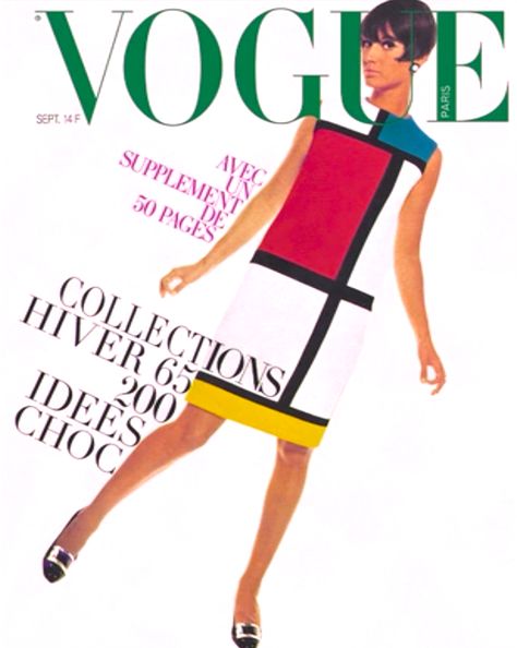 YSL MONDRIAN - PARIS VOGUE SEPTEMBRE 1965 Mondrian Dress, Colleen Corby, Vintage Vogue Covers, Pattie Boyd, Jean Shrimpton, Vintage Vogue Sewing Patterns, Vogue Vintage, Vogue Magazine Covers, David Bailey