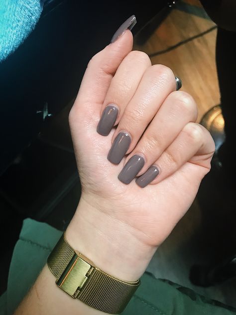 Grey/Brown Squoval Acrylic Brown Grey Nails, Grey Brown Nails, Square Nails Designs, Squoval Acrylic Nails, Square Nails Design, Nails Squoval, Acrylic Nail Shapes, Squoval Nails, Square Nail Designs