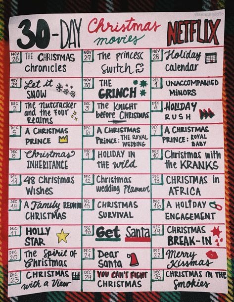 25 Christmas Movies List, 30 Days Of Christmas Movies, Christmas Movies On Netflix Best List, Christmas Movie Calendar 2023, Christmas Films Netflix List, 24 Christmas Movies, Crismas Movies, Christmas Movies To Watch Every Day Of December, Christmas List Movie