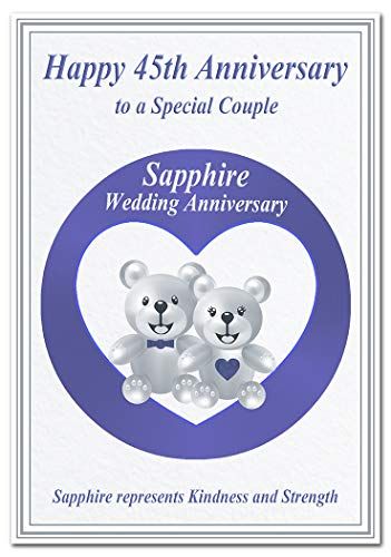 45th Wedding Anniversary Cards Sapphire 45 Forty-Five Yea... https://www.amazon.co.uk/dp/B07Y8JPRNX/ref=cm_sw_r_pi_dp_U_x_XthSDb1GDW7S6 Happy 45th Anniversary, Happy 60th Anniversary, Diamond Wedding Anniversary Cards, Emerald Wedding Anniversary, Wedding Anniversary Greetings, Happy 30th Anniversary, 70th Wedding Anniversary, Grandparents Card, Happy 25th Anniversary