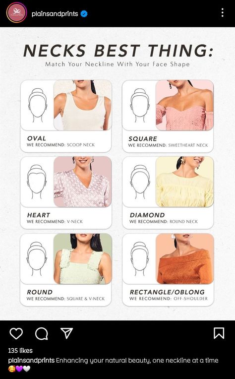 Necklines For Round Face Shape, Necklines For Oval Face Shape, Neckline For Round Face Shape, Necklace For Round Face, Face Shape Neckline, Type Of Neck, Pear Body Shape Outfits, Oblong Face, Outfit For Petite Women