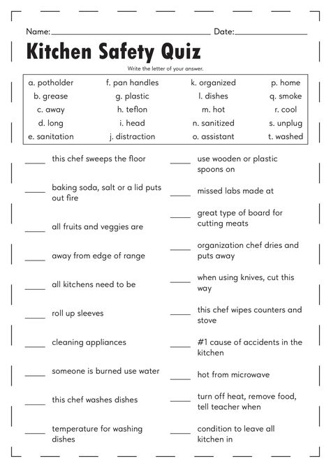 Kitchen Safety Worksheets, Kitchen Safety Activities, Kitchen Safety Rules, Life Skills Worksheets, Safety Worksheets, Culinary Lessons, Learning Websites For Kids, Project Room, Life Skills Curriculum