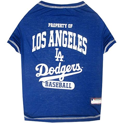 MLB LA DODGERS Dog T-Shirt, Large. - Licensed Shirt for Pets Team Colored with Team Logos -- Check out the image by visiting the link. (This is an affiliate link) Dodger Dog, Mlb Dodgers, La Dodgers Baseball, Baseball Teams Logo, Dog Jersey, Dodgers Baseball, Pet Shirts, Mlb Teams, Dogs Tee