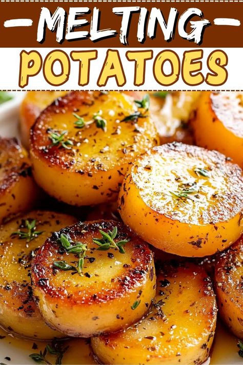 These melting potatoes are an absolute dream come true! With fresh herbs like basil and thyme, they're a delicious accompaniment to any meal. Melting Potatoes, Fresh Vegetable Recipes, Fresh Potato, Potato Recipes Side Dishes, Potato Sides, Potato Side Dishes, Best Side Dishes, Veggie Side Dishes, Dinner Recipes Crockpot