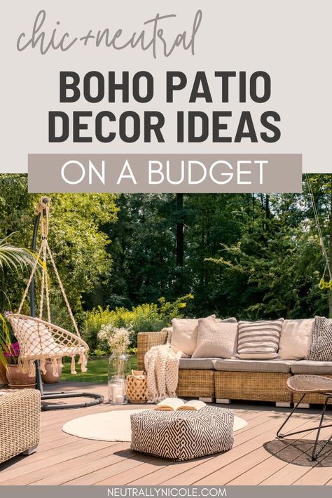 Bring the bohemian spirit outdoors with these beautiful decor ideas! From cozy outdoor deck spaces to vibrant backyard escapes, discover inspiration to create a boho-inspired oasis that reflects your unique style and personality. Cottage Back Porch Ideas, Boho Patio Decor, Boho Outdoor Patio, Boho Outdoor Decor, Outdoor Deck Decorating, Boho Backyard, Bohemian Backyard, Boho Headboard, Outdoor Decor Ideas