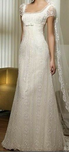 Wedding Dresses Empire Waist, Wedding Dresses Empire, Empire Waist Wedding Dress, Empire Wedding Dress, Pretty Wedding Dresses, Dream Wedding Ideas Dresses, A Wedding Dress, Fairytale Dress, Lace Bridal