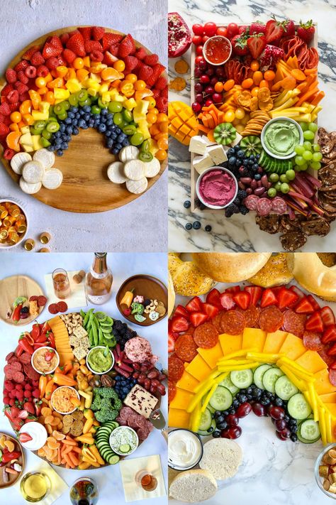 Rainbow Charcuterie Board Ideas: Adding a Splash of Color to Your Spread Rainbow Food Tray, Rainbow Finger Food, Rainbow Fruit Charcuterie Board, Rainbow Food Board Ideas, Rainbow Grazing Board, Rainbow Fruit And Veggie Trays, Rainbow Birthday Party Food Ideas, Rainbow Party For Adults, Tie Dye Charcuterie Board