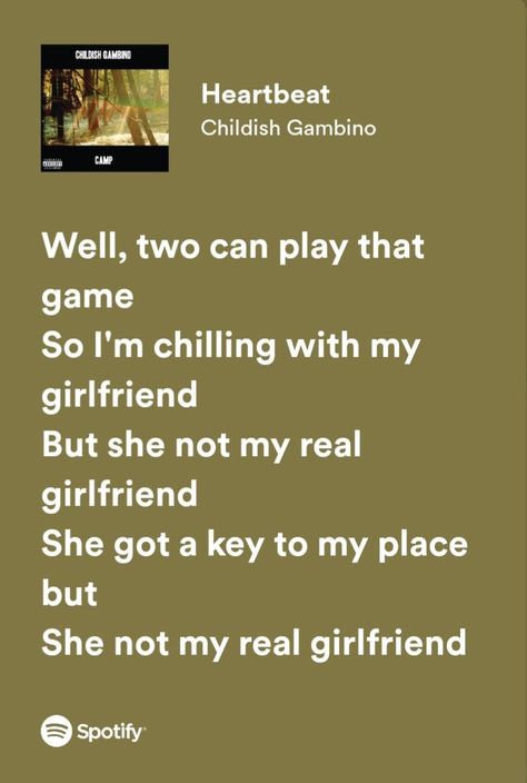 Heartbeat Childish Gambino Spotify, Camp Childish Gambino, Heartbeat Childish Gambino, Heartbeat Lyrics, Bedroom 2024, Donald Glover, Childish Gambino, Spotify Lyrics, Bedroom Posters