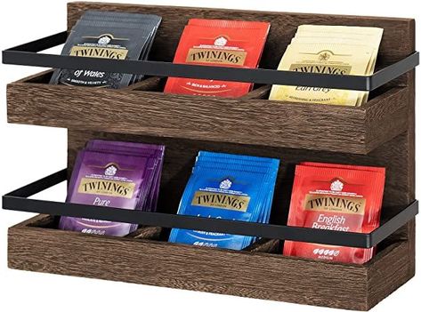 Tea Rack, Wood Tea Box, Office Brown, Tea Box Storage, Tea Bag Storage, Tea Organization, Tea Bag Organizer, Tea Holder, Coffee Storage