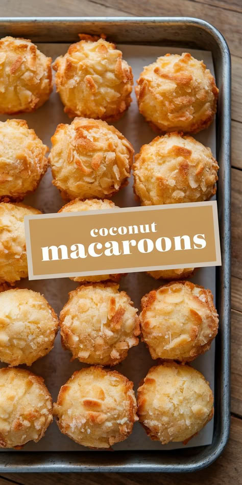 These Coconut Macaroons are the perfect bite-sized treat! Sweet, chewy coconut with a crispy edge, making them the ideal dessert for any occasion. 2 Ingredient Macaroons, Simple Coconut Macaroons, Chewy Coconut Macaroons, Best Coconut Macaroons Recipe, Macaroons Recipe Coconut, Macarons Coconut, Coconut Macaroons With Condensed Milk, Coconut Macroons, Coconut Recipes Easy