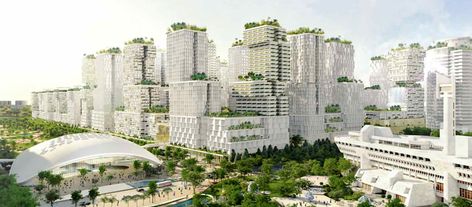 Future Singapore – Construction, transport, and infrastructure projects planned for Singapore Architecture Singapore, Dp Architects, Giant Garden, Singapore Garden, Vertical City, District 12, Lake Garden, Future Buildings, Eco City