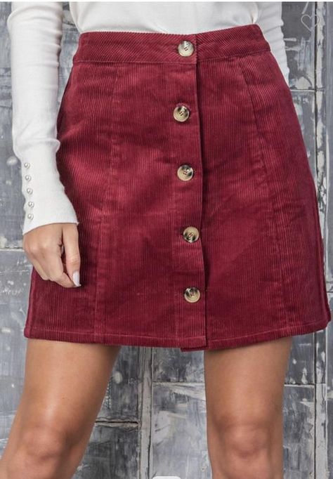 Corduroy Skirt Pattern, A Line Mini Skirt Outfits, Corduroy Skirt Outfit Summer, Corduroy Skirt Outfit Fall, Courderoy Skirt, Corduroy Skirt Outfit, A Line Skirt Outfits, College Dress, Skirt Outfit Fall