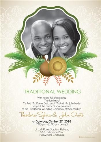 African Traditional Invitations – Bibi Invitations Wedding Invitation Card Wording, African Wedding Theme, Wedding Checklist Budget, Non Traditional Wedding Ring, Traditional Invitation, Wedding Ceremony Traditions, African Traditional Wedding, Bass Clarinet, Traditional Wedding Invitations