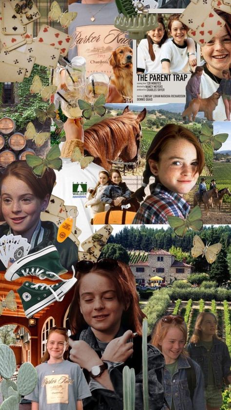 Parent Trap Aesthetic Wallpaper, Parent Trap Wallpaper, Hallie Parker Aesthetic, Series Wallpaper Aesthetic, Movie Collage Aesthetic, The Parent Trap Aesthetic, Parent Trap Aesthetic, Parents Trap, Wallpaper Coquette