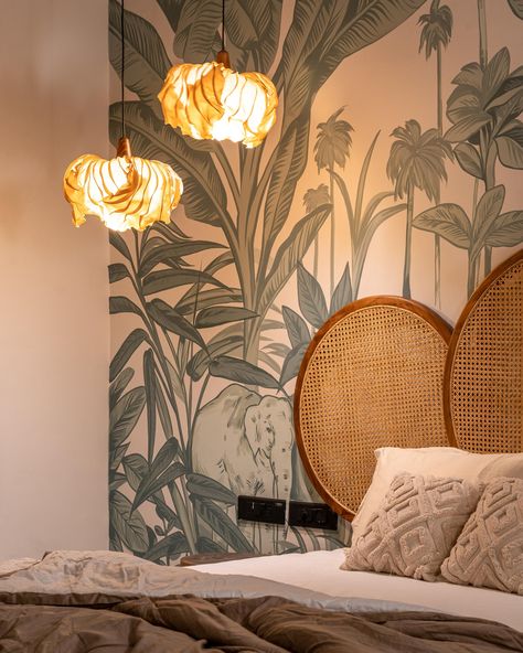 Tropical Art Deco Bedroom, Bali Wall Decor, Balinese Wall Decor, Bali Inspired Bedroom, Tropical Interior Design Bedroom, Tropical Minimalist Interior, Tropical Modern Bedroom, Balinese Bedroom, Bali Inspired Home