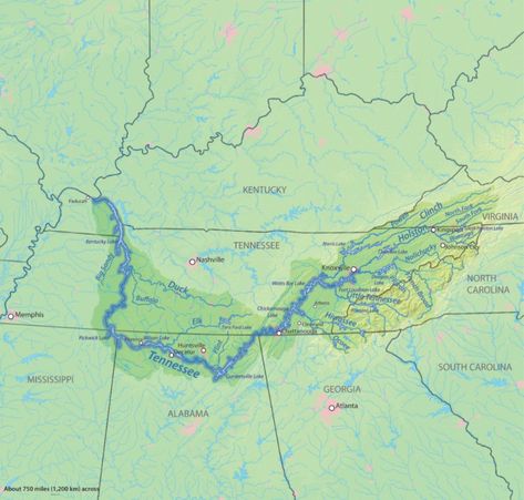 Tennessee Valley and the Tennessee Valley Authority – Landscapes and Geomorphology Tennessee Valley Authority, River Map, Land Between The Lakes, Tennessee Map, Panama Travel, State Of Tennessee, Scenic Road Trip, Riverside Park, Tennessee River