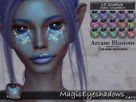 Ts4 Eyeshadow, Sims 4 Arcane, Sims 4 Alien Cc, Sims 4 Alien, Cc Face, 4 Poses, Makeup Cc, Alt Clothing, Free Sims 4