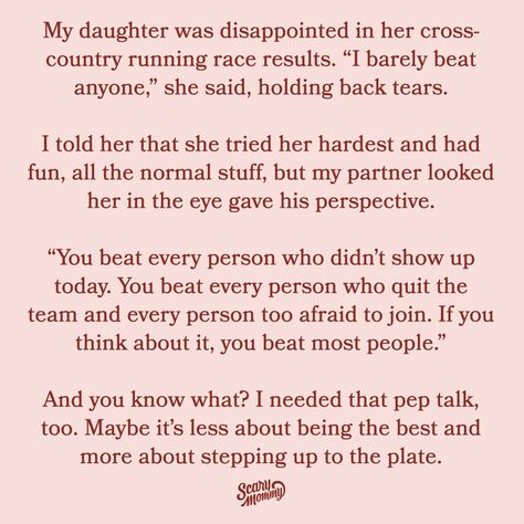 Here's a good way to think about competition that really helped my daughter (and me) put our accomplishments into perspective. ⁠ ⁠ #crosscountryrunning #xcountryrunning #parenting #competition Good Parents, Parenting Teens Humor, Parenting Teen Boy, Parenting Preteens, Parenting Knowledge, Parenting Book, Parenting Solutions, Running Race, Cross Country Running