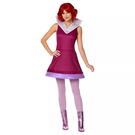 Adult Jane Jetson Costume - The Jetsons - Spirithalloween.com Jane Jetson Costume, Jetsons Costume, Jane Jetson, Violet Dress, Transform Yourself, The Jetsons, Violet Dresses, The Future Is Now, Always Be