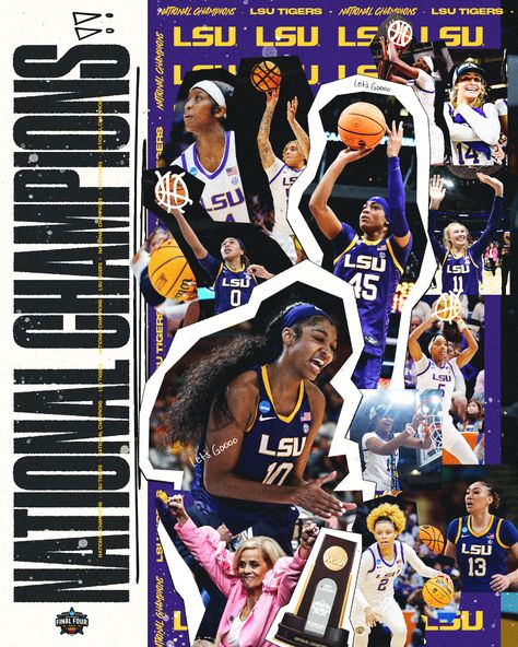 “THE TIGERS ARE YOUR NEW NATIONAL CHAMPIONS! 🐯 @LSUwbkb defeats Iowa, 102-85, to claim the first National Championship in program history. #NationalChampionship” Lsu Basketball, Basketball Pictures Poses, Angel Reese, Ncaa March Madness, Kobe Bryant Pictures, Basketball Is Life, Basketball Photography, Colors And Emotions, Basketball Quotes