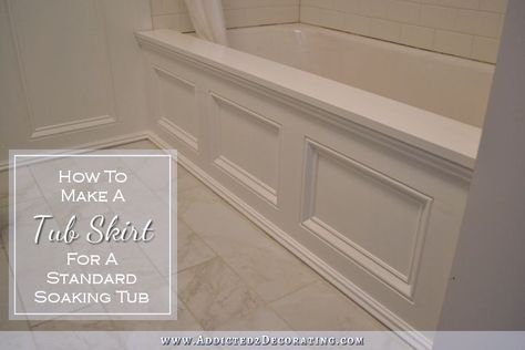 Diy Tub Skirt, Tub Skirt, Tub Surround Ideas, Bathtub Surround, Diy Bathtub, New Bathroom Ideas, Tub Tile, Bath Panel, Tub Surround