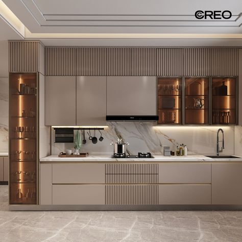 Where sophistication meets functionality. ( Creo, kitchendecor, kitchen ideas, smart kitchen, Creo Kitchens ) Neutral Kitchens, Corner Kitchen Sink, Corner Sink Kitchen, Decorative Stand, Future Apartment Decor, Kitchen Designs Layout, Kitchen Design Plans, Bedroom Decor Design, Smart Kitchen